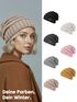 Damen Strickbeanie Slouchy Strickmütze ohne Bommel Wintermütze mitUmschlag ungefüttert Grobstrick Neverless®preview