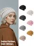 Damen Strickbeanie Slouchy Strickmütze ohne Bommel Wintermütze mitUmschlag ungefüttert Grobstrick Neverless®preview