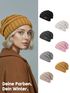 Damen Strickbeanie Slouchy Strickmütze ohne Bommel Wintermütze mitUmschlag ungefüttert Grobstrick Neverless®preview