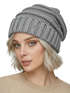 Damen Strickbeanie Slouchy Strickmütze ohne Bommel Wintermütze mitUmschlag ungefüttert Grobstrick Neverless®preview
