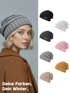 Damen Strickbeanie Slouchy Strickmütze ohne Bommel Wintermütze mitUmschlag ungefüttert Grobstrick Neverless®preview