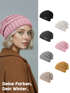 Damen Strickbeanie Slouchy Strickmütze ohne Bommel Wintermütze mitUmschlag ungefüttert Grobstrick Neverless®preview