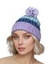 Damen Strickmütze Grobstrick Bunt Gemustert Fleecefutter Wintermütze Pudelmütze Strickbommel Neverless®preview