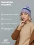 Damen Strickmütze Grobstrick Bunt Gemustert Fleecefutter Wintermütze Pudelmütze Strickbommel Neverless®preview