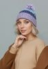 Damen Strickmütze Grobstrick Bunt Gemustert Fleecefutter Wintermütze Pudelmütze Strickbommel Neverless®preview