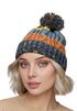 Damen Strickmütze Grobstrick Bunt Gemustert Fleecefutter Wintermütze Pudelmütze Strickbommel Neverless®preview