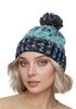 Damen Strickmütze Grobstrick Bunt Gemustert Fleecefutter Wintermütze Pudelmütze Strickbommel Neverless®preview