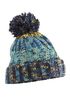Damen Strickmütze Grobstrick Bunt Gemustert Fleecefutter Wintermütze Pudelmütze Strickbommel Neverless®preview