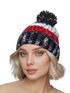 Damen Strickmütze Grobstrick Bunt Gemustert Fleecefutter Wintermütze Pudelmütze Strickbommel Neverless®preview