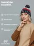 Damen Strickmütze Grobstrick Bunt Gemustert Fleecefutter Wintermütze Pudelmütze Strickbommel Neverless®preview