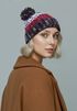 Damen Strickmütze Grobstrick Bunt Gemustert Fleecefutter Wintermütze Pudelmütze Strickbommel Neverless®preview