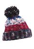 Damen Strickmütze Grobstrick Bunt Gemustert Fleecefutter Wintermütze Pudelmütze Strickbommel Neverless®preview