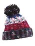 Damen Strickmütze Grobstrick Bunt Gemustert Fleecefutter Wintermütze Pudelmütze Strickbommel Neverless®preview