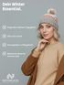 Damen Strickmütze Grobstrick Bunt Gemustert Fleecefutter Wintermütze Pudelmütze Strickbommel Neverless®preview