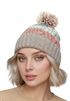 Damen Strickmütze Grobstrick Bunt Gemustert Fleecefutter Wintermütze Pudelmütze Strickbommel Neverless®preview