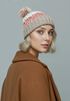 Damen Strickmütze Grobstrick Bunt Gemustert Fleecefutter Wintermütze Pudelmütze Strickbommel Neverless®preview