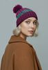 Damen Strickmütze Grobstrick Bunt Gemustert Fleecefutter Wintermütze Pudelmütze Strickbommel Neverless®preview