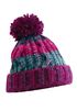 Damen Strickmütze Grobstrick Bunt Gemustert Fleecefutter Wintermütze Pudelmütze Strickbommel Neverless®preview