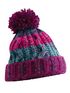 Damen Strickmütze Grobstrick Bunt Gemustert Fleecefutter Wintermütze Pudelmütze Strickbommel Neverless®preview