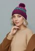 Damen Strickmütze Grobstrick Bunt Gemustert Fleecefutter Wintermütze Pudelmütze Strickbommel Neverless®preview