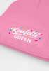 Damen Strickmütze - Konfetti Queen - Spruch Karneval Fasching Aufdruck Lustig - Beanie mit bedrucktem Patch - Damenmütze Moonworks®preview