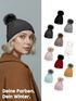 Damen Strickmütze mit Bommel Grobstrick Pudelmütze mit Fellbommel Fake Fur Wintermütze Neverless®preview