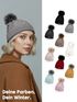 Damen Strickmütze mit Bommel Grobstrick Pudelmütze mit Fellbommel Fake Fur Wintermütze Neverless®preview