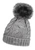 Damen Strickmütze mit Bommel Grobstrick Pudelmütze mit Fellbommel Fake Fur Wintermütze Neverless®preview