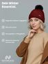Damen Strickmütze mit Bommel Grobstrick Pudelmütze mit Fellbommel Fake Fur Wintermütze Neverless®preview
