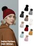 Damen Strickmütze mit Bommel Grobstrick Pudelmütze mit Fellbommel Fake Fur Wintermütze Neverless®preview