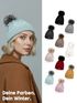 Damen Strickmütze mit Bommel Grobstrick Pudelmütze mit Fellbommel Fake Fur Wintermütze Neverless®preview