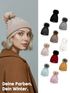 Damen Strickmütze mit Bommel Grobstrick Pudelmütze mit Fellbommel Fake Fur Wintermütze Neverless®preview