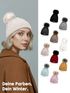 Damen Strickmütze mit Bommel Grobstrick Pudelmütze mit Fellbommel Fake Fur Wintermütze Neverless®preview
