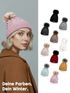 Damen Strickmütze mit Bommel Grobstrick Pudelmütze mit Fellbommel Fake Fur Wintermütze Neverless®preview