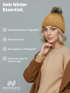 Damen Strickmütze mit Bommel Grobstrick Pudelmütze mit Fellbommel Fake Fur Wintermütze Neverless®preview