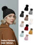 Damen Strickmütze mit Bommel Grobstrick Pudelmütze mit Fellbommel Fake Fur Wintermütze Neverless®preview