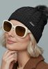 Damen Strickmütze mit Fleecefutter Pudelmütze Wintermütze Warm & Gefüttert mit Bommel Model 1975 Neverless®preview