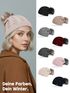 Damen Strickmütze mit Fleecefutter Pudelmütze Wintermütze Warm & Gefüttert mit Bommel Model 1975 Neverless®preview
