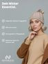 Damen Strickmütze mit Fleecefutter Pudelmütze Wintermütze Warm & Gefüttert mit Bommel Model 1975 Neverless®preview