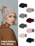 Damen Strickmütze mit Fleecefutter Pudelmütze Wintermütze Warm & Gefüttert mit Bommel Model 1975 Neverless®preview