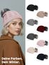 Damen Strickmütze mit Fleecefutter Pudelmütze Wintermütze Warm & Gefüttert mit Bommel Model 1975 Neverless®preview