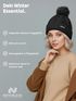 Damen Strickmütze mit Fleecefutter und Kunstfell Bommel Zopfmuster Grobstrick Wintermütze Bommelmütze Model 2207 Neverless®preview