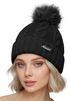 Damen Strickmütze mit Fleecefutter und Kunstfell Bommel Zopfmuster Grobstrick Wintermütze Bommelmütze Model 2207 Neverless®preview