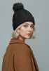 Damen Strickmütze mit Fleecefutter und Kunstfell Bommel Zopfmuster Grobstrick Wintermütze Bommelmütze Model 2207 Neverless®preview