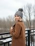 Damen Strickmütze mit Fleecefutter und Kunstfell Bommel Zopfmuster Grobstrick Wintermütze Bommelmütze Model 2207 Neverless®preview