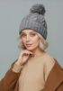 Damen Strickmütze mit Fleecefutter und Kunstfell Bommel Zopfmuster Grobstrick Wintermütze Bommelmütze Model 2207 Neverless®preview