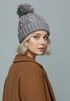 Damen Strickmütze mit Fleecefutter und Kunstfell Bommel Zopfmuster Grobstrick Wintermütze Bommelmütze Model 2207 Neverless®preview