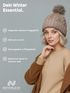 Damen Strickmütze mit Fleecefutter und Kunstfell Bommel Zopfmuster Grobstrick Wintermütze Bommelmütze Model 2207 Neverless®preview