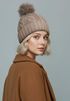 Damen Strickmütze mit Fleecefutter und Kunstfell Bommel Zopfmuster Grobstrick Wintermütze Bommelmütze Model 2207 Neverless®preview