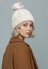 Damen Strickmütze mit Fleecefutter und Kunstfell Bommel Zopfmuster Grobstrick Wintermütze Bommelmütze Model 2207 Neverless®preview